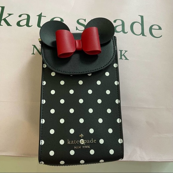 NWT Kate spade x Disney new york minnie mouse north south flap phone cro… - Picture 6 of 12